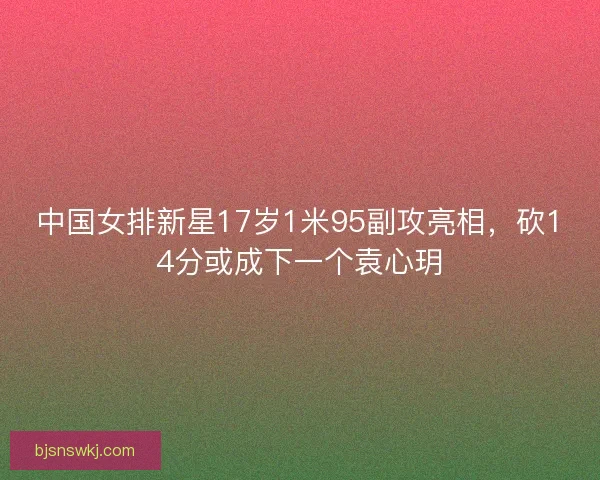 中国女排新星17岁1米95副攻亮相，砍14分或成下一个袁心玥